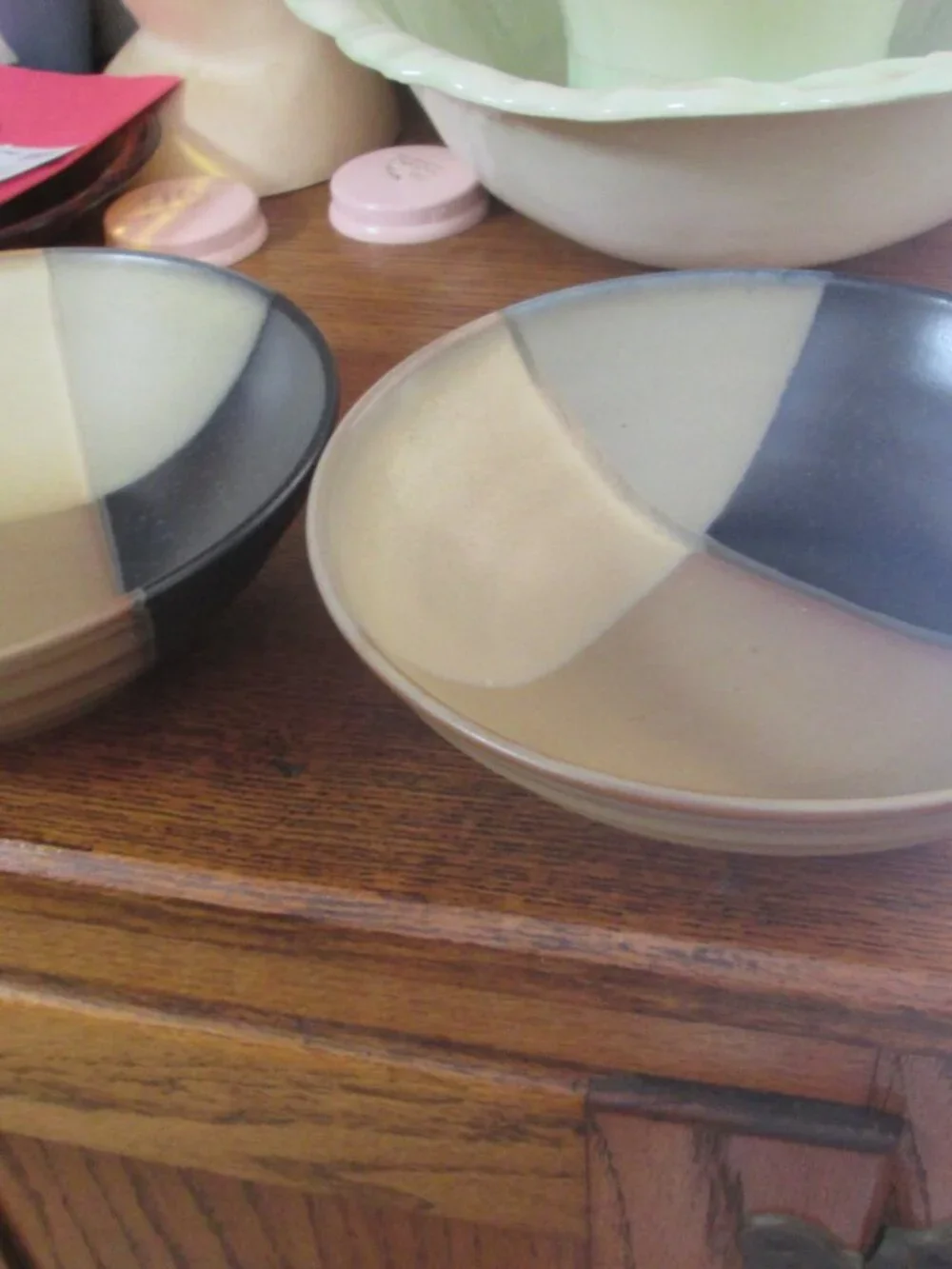 2 lot of Sango Gold dust black cereal soup salad bowls 8 in diam 3 1/2 H